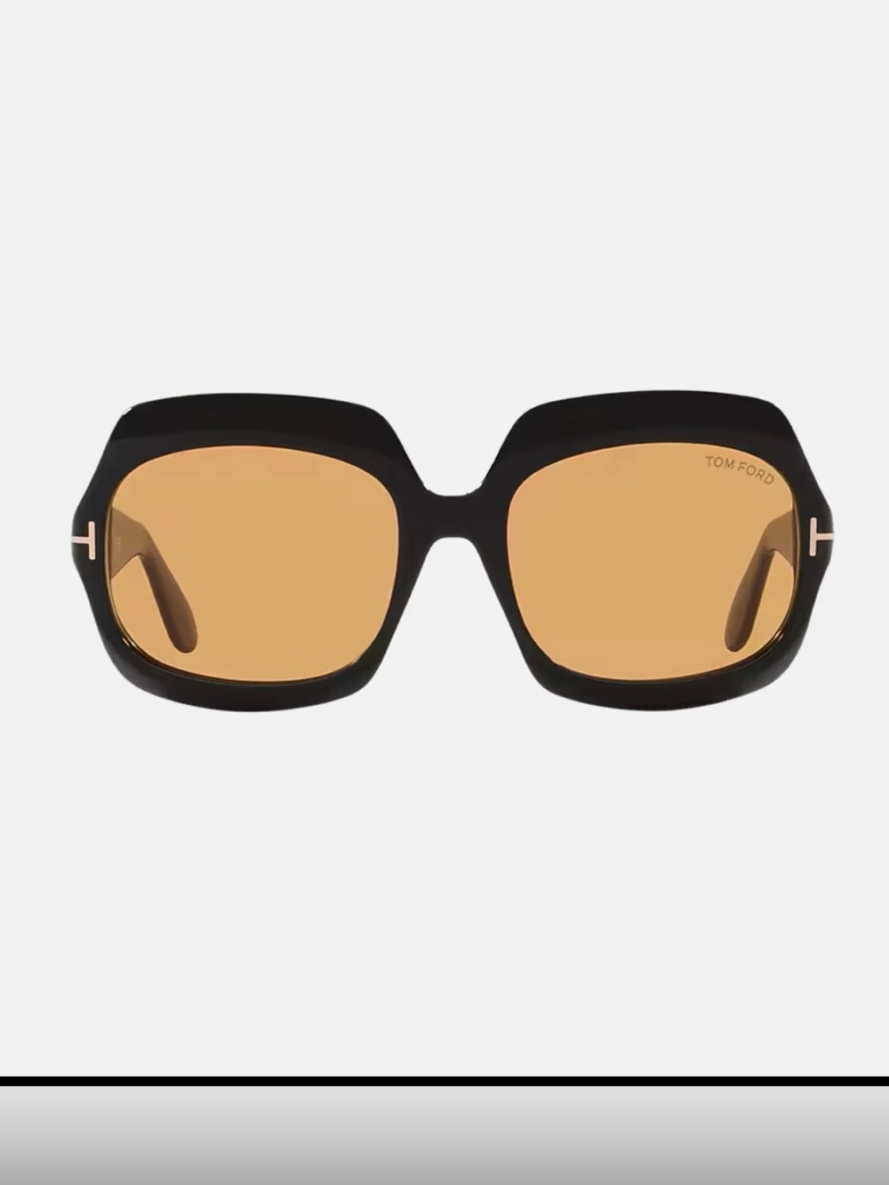 Tom Ford Black Frame Sunglasses with Amber Lenses